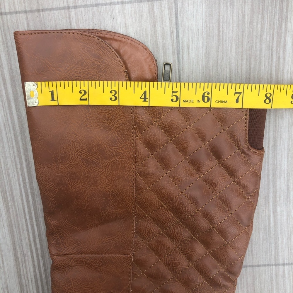 Quilted Knee Boots in Cognac Size 11 - Picture 9 of 10